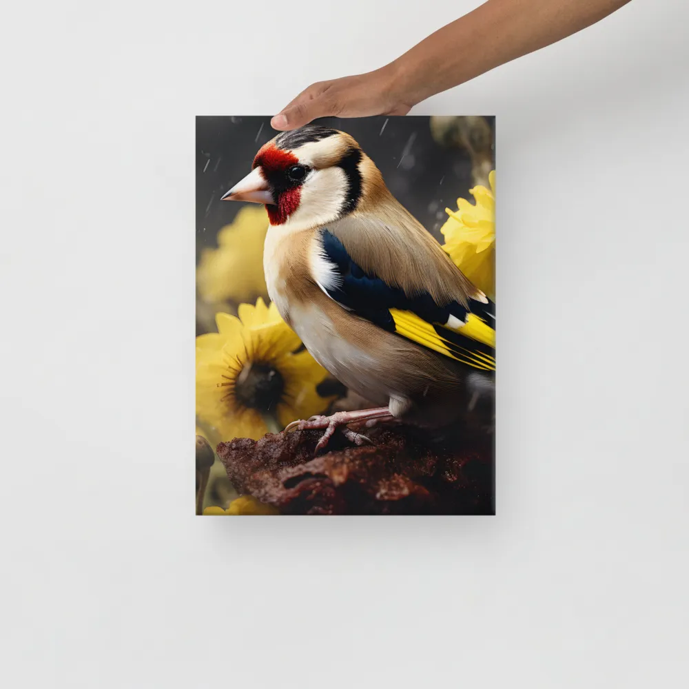 Harmony in Nature: A Goldfinch Amidst Blooms