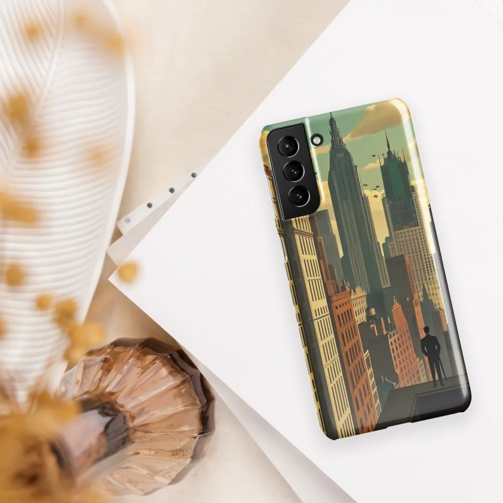 Urban Dreams: A Silhouette in Art Deco Cityscape
