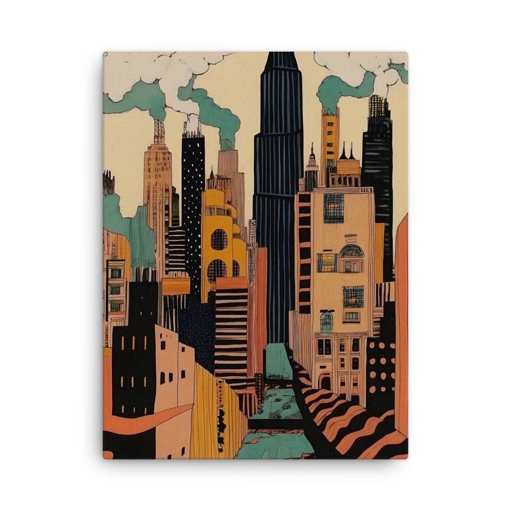 Urban Symphony in Ink | Thin Canvas | 24″×32″