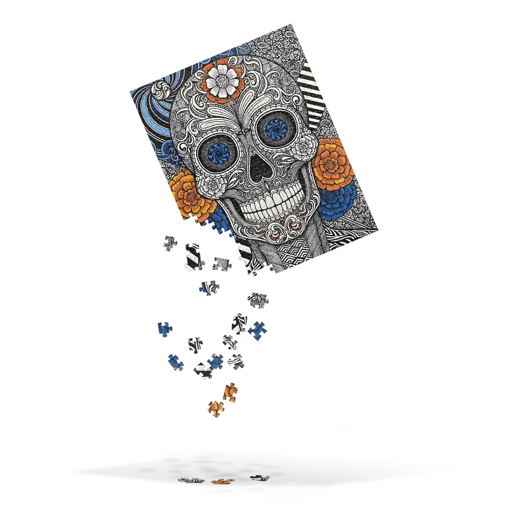 Ornate Sugar Skull 
 Jigsaw Puzzle