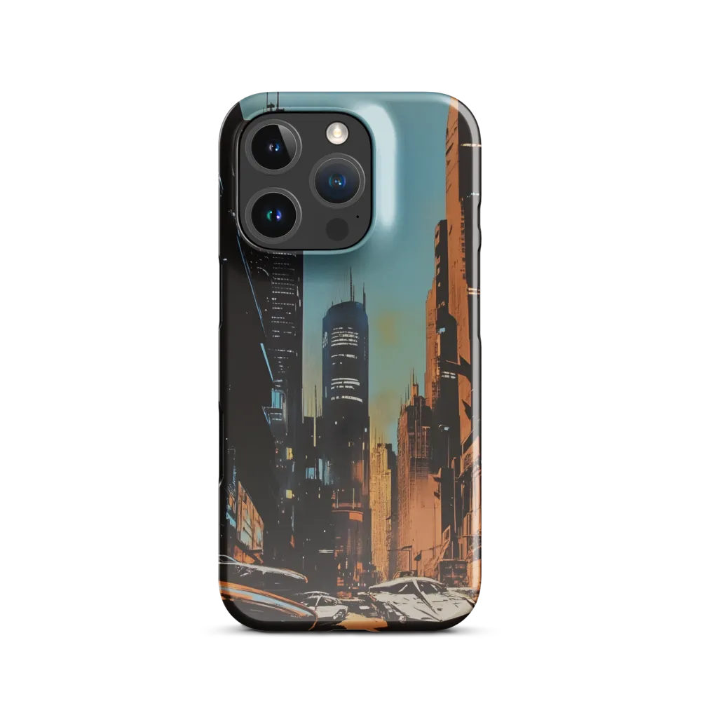 Futuristic Cityscape in Blue and Orange
