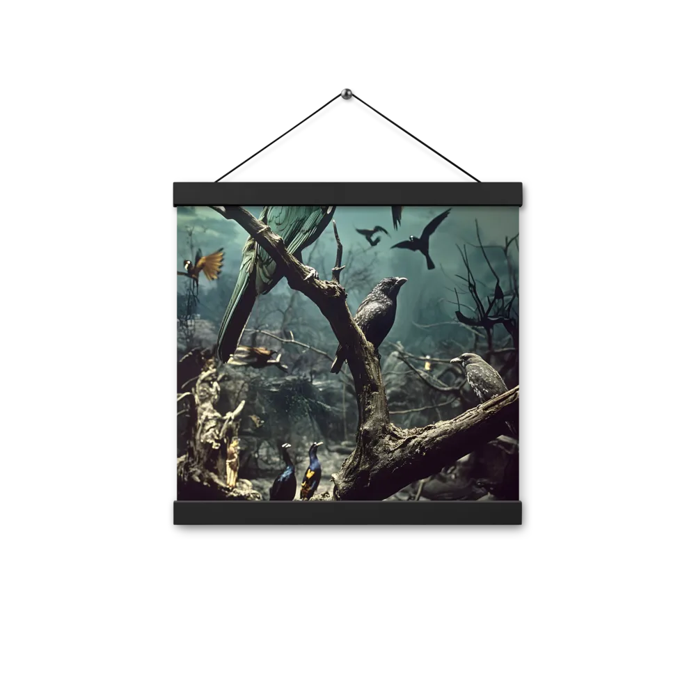 Whispers of the Avian Realm | Poster With Black Wood Hanger | 12″×12″