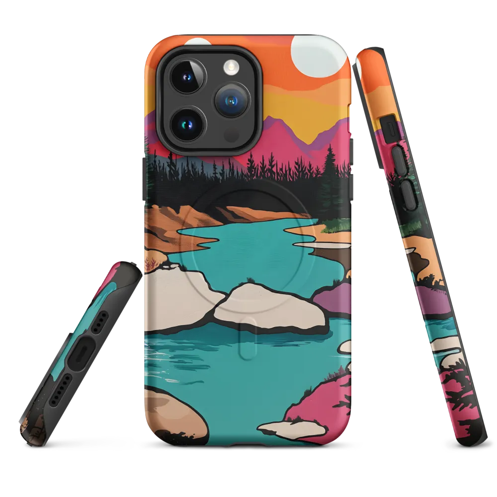 Dual Suns Over Serene Waters | Phone Case |  14 Pro Max | MagSafe® Tough Case | Matte