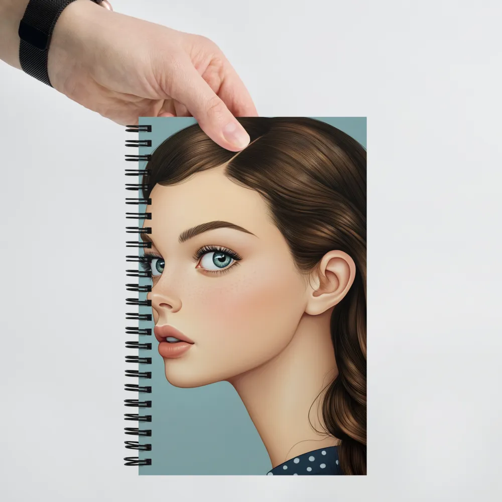 Captivating Gaze: A Modern Portrait | Spiral Notebook