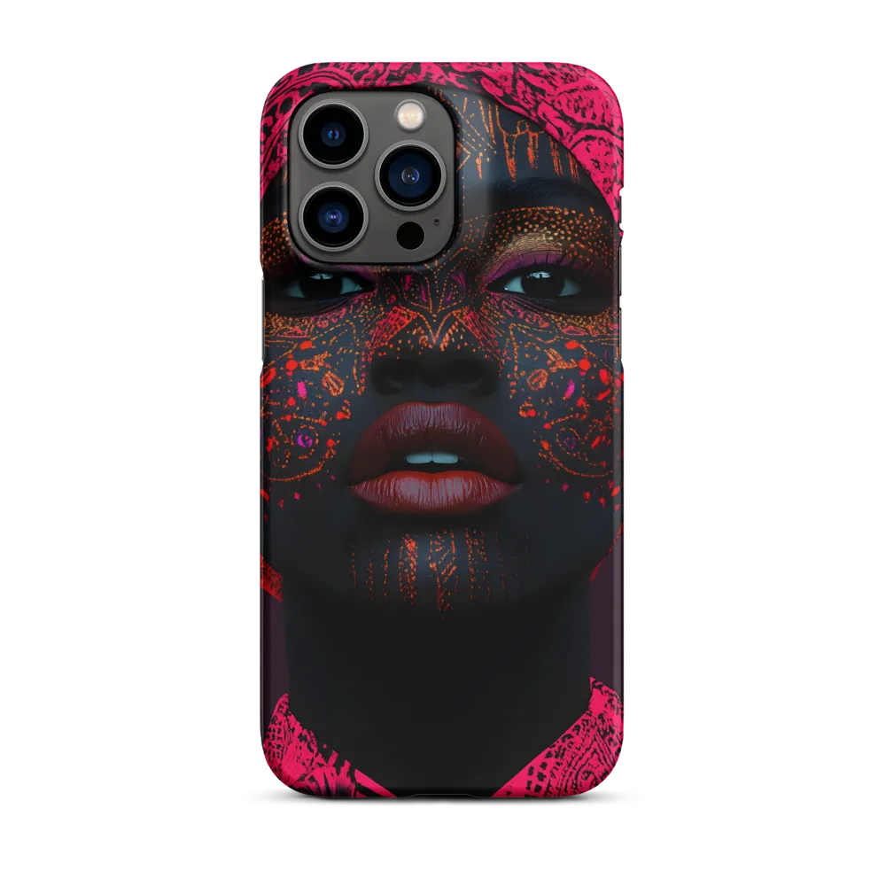 Neon Adornments: A Portrait of Cultural Expression | Phone Case |  14 Pro Max | Snap Case | Matte