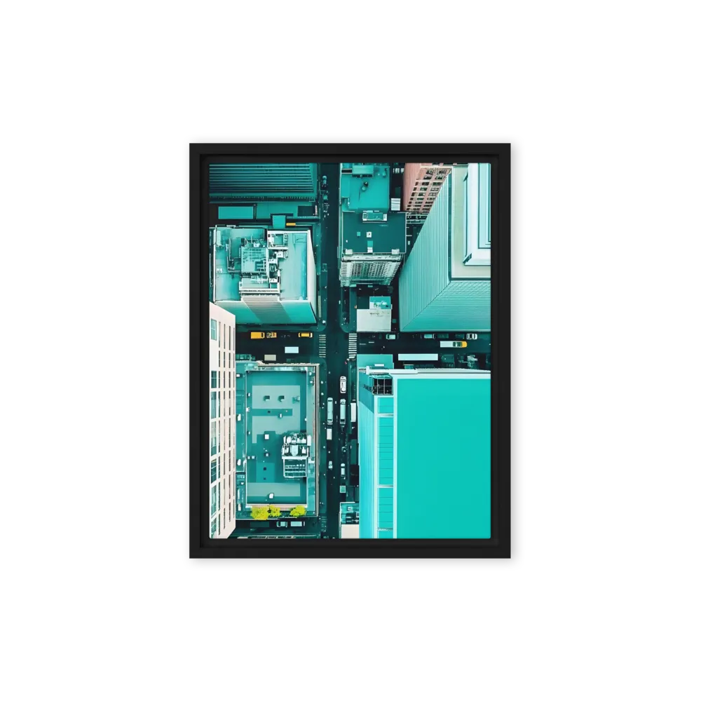 Urban Geometry: Aerial Perspective | Canvas with Black Frame | 9″×12″