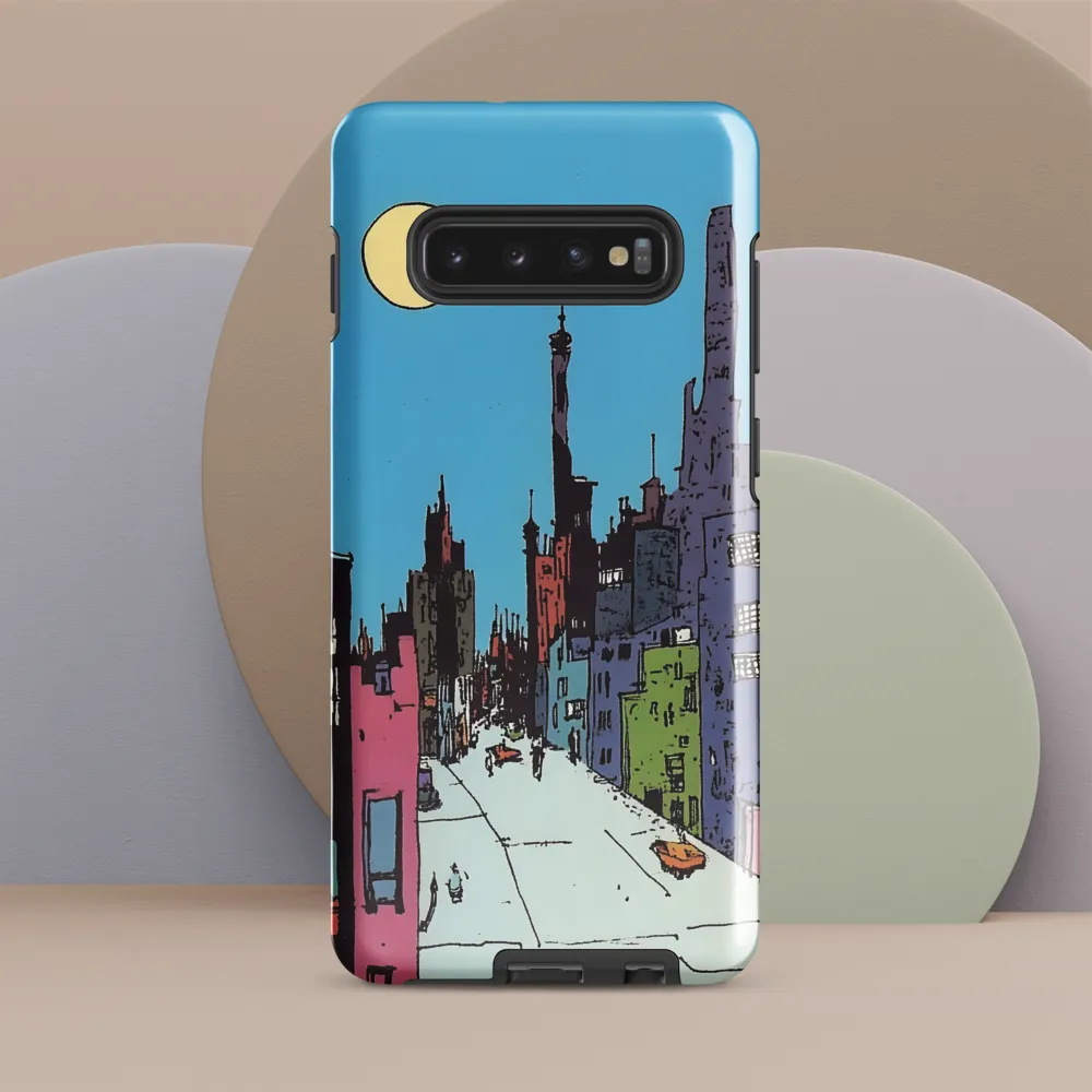 Vibrant Cityscape under the Moon | Phone Case |  S10 Plus | Tough Case | Glossy