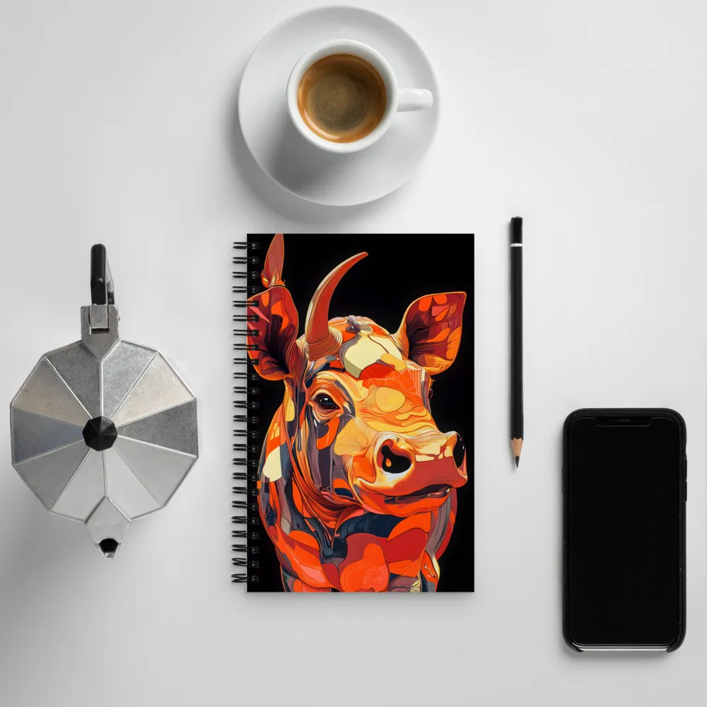 Modern Serenade: The Vibrant Cow | Spiral Notebook