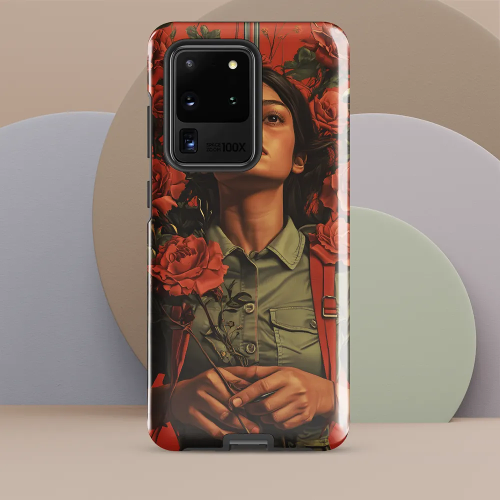 Harmony and Strength: A Portrait Among Roses