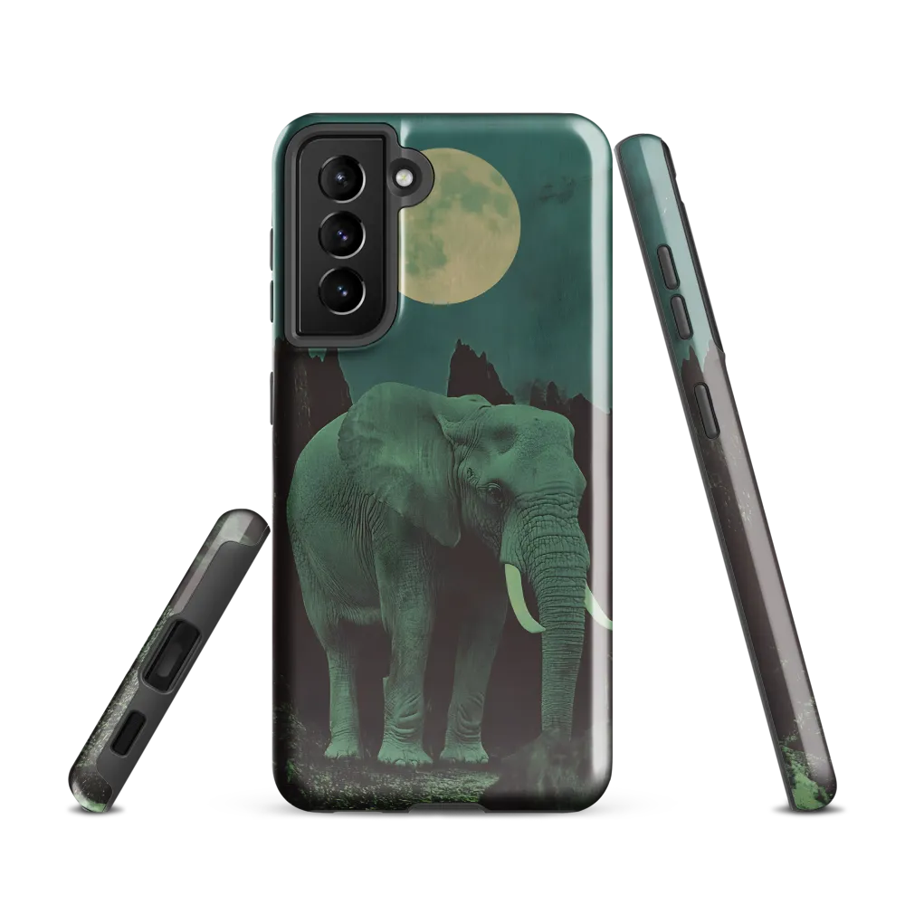 Ethereal Presence: Elephant Under a Full Moon