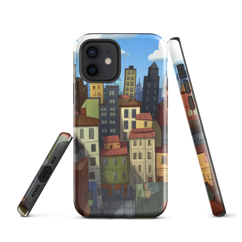 Urban Symphony: A Colorful Cityscape | Phone Case |  12 | Tough Case | Glossy