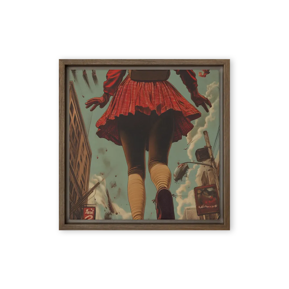 Flight of the Urban Dreamer | Canvas with Brown Frame | 12″×12″
