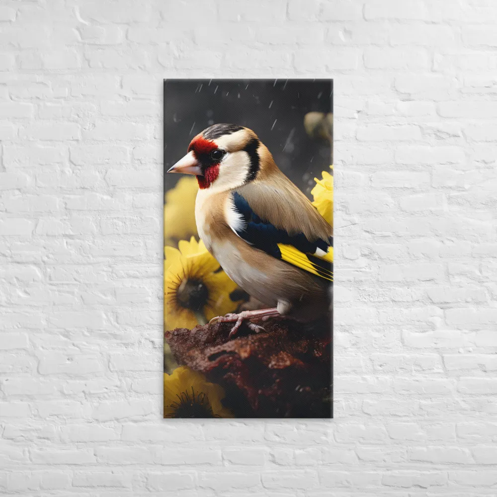 Harmony in Nature: A Goldfinch Amidst Blooms