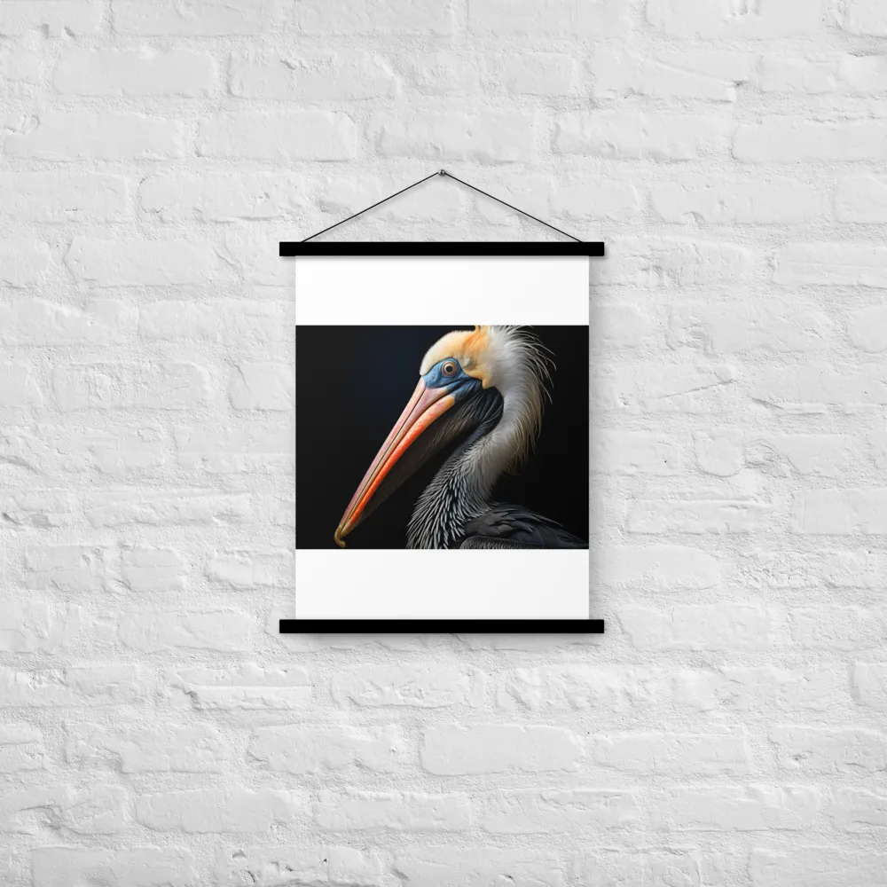 Majestic Portrait of a Pelican | Poster With Black Wood Hanger | 18″×24″