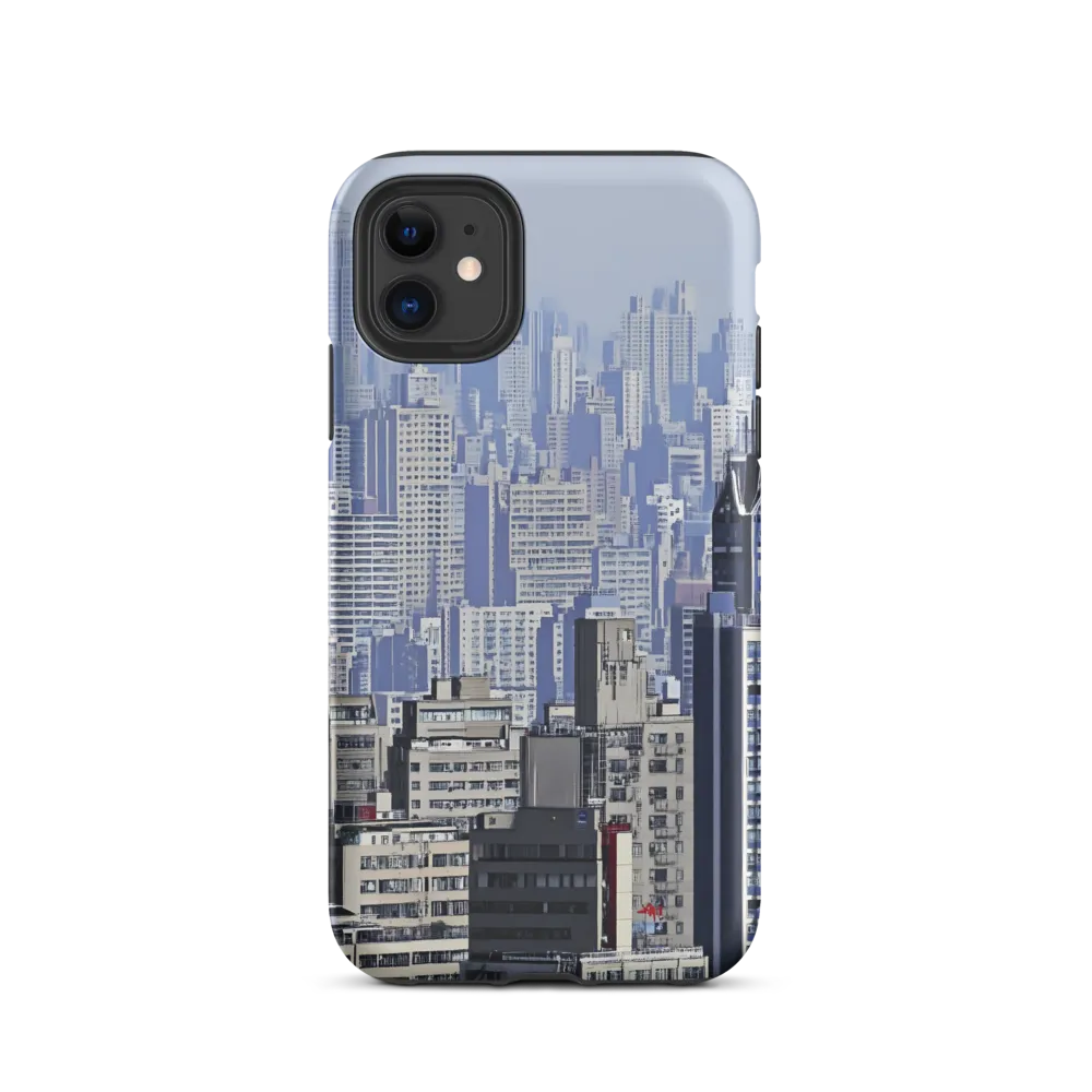 Urban Symphony: A Cityscape in Blues and Grays