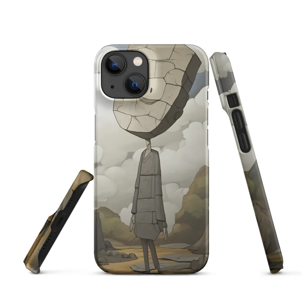 Whimsical Stone Figure in a Rocky Landscape | Phone Case |  14 | Snap Case | Matte