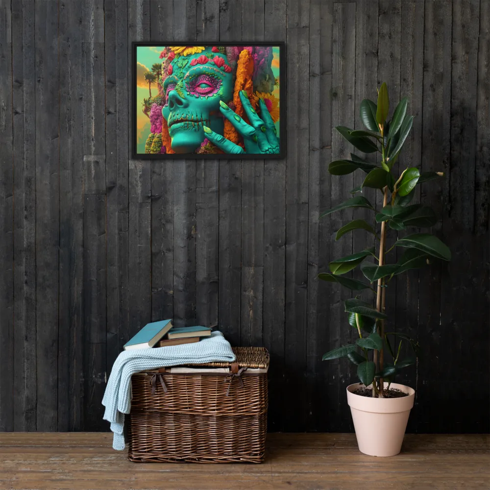 Ethereal Skull Garden | Canvas with Black Frame | 18″×24″