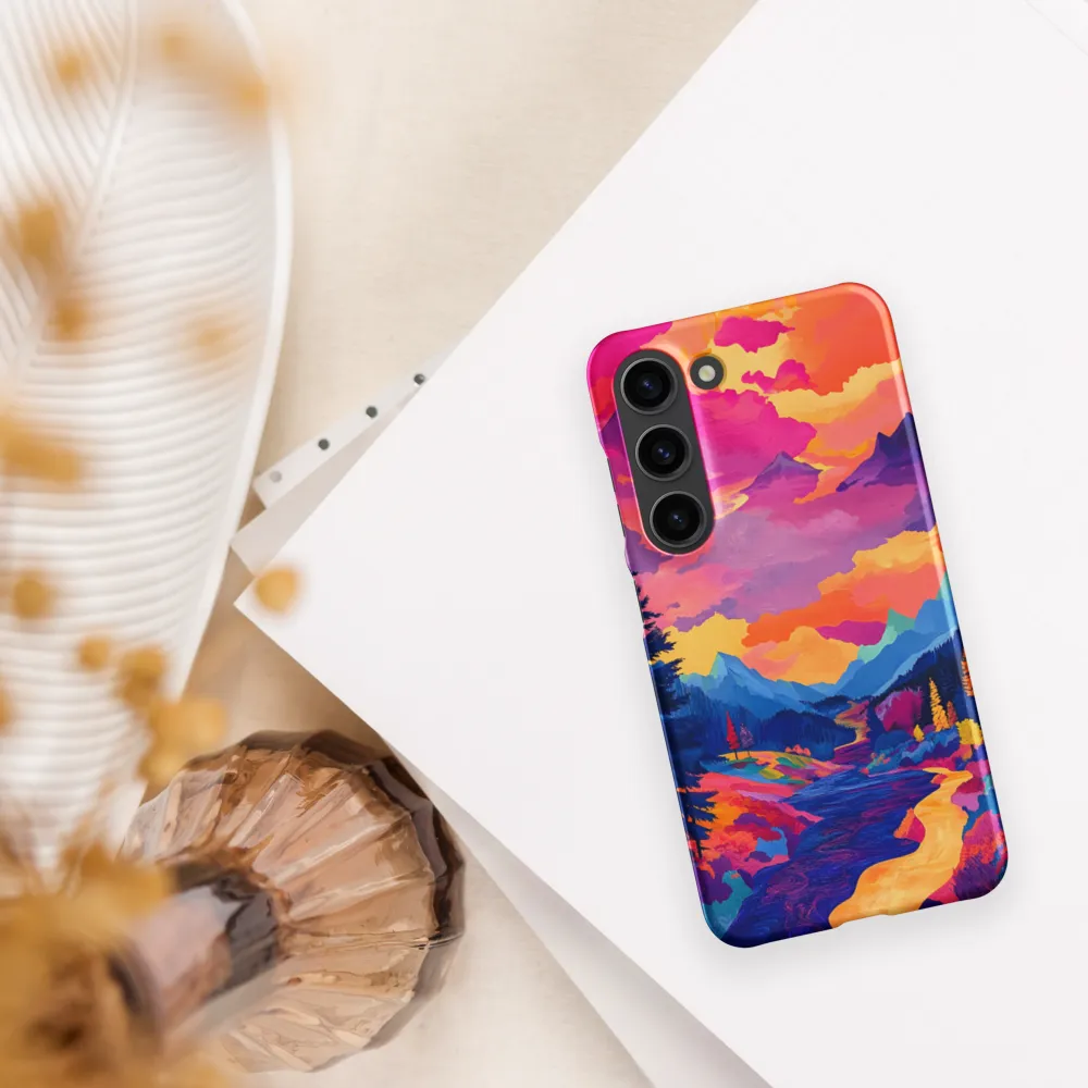 Radiant Serenity: A Surreal Landscape | Phone Case |  S23 | Snap Case | Matte