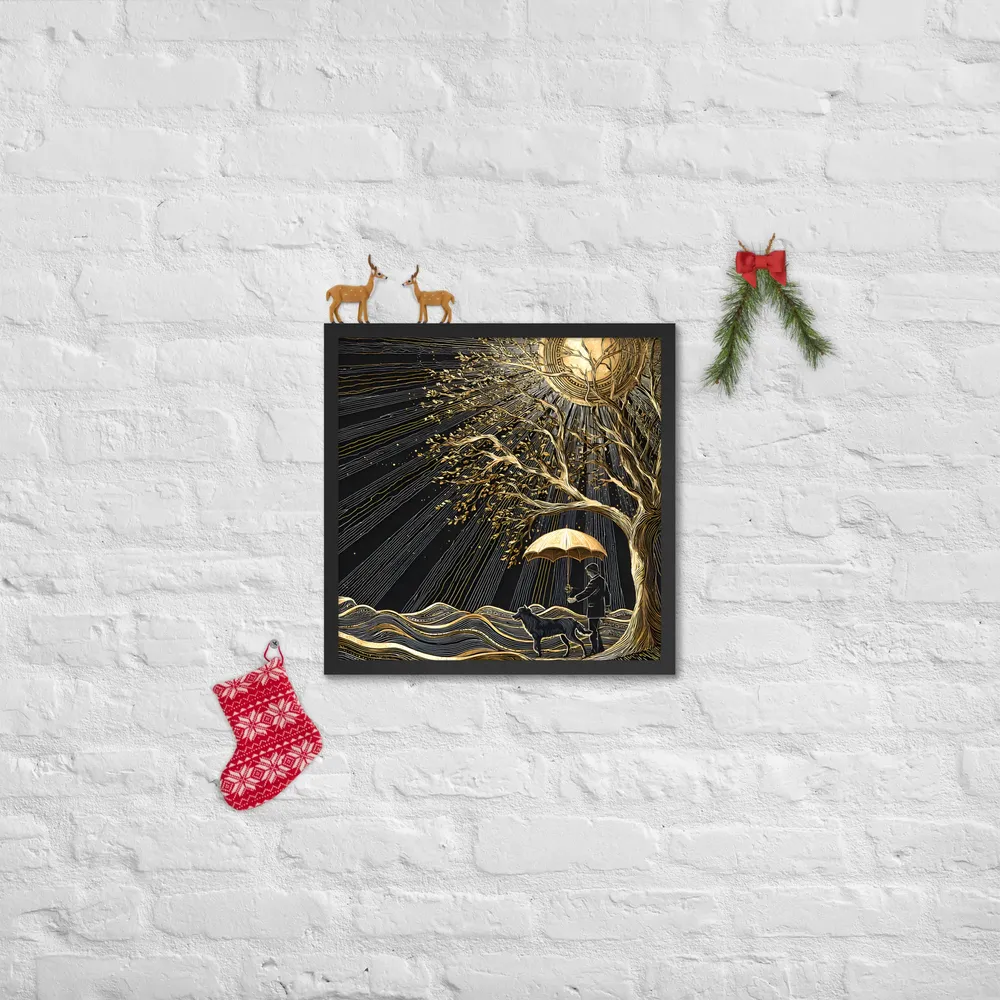 Under the Golden Sun 
 Poster with Black Frame | 18″x 18″