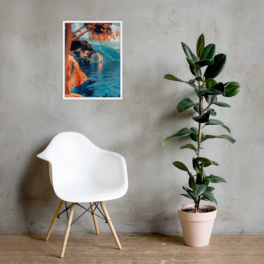Elysian Waterscape | Poster with White Frame | 18″×24″