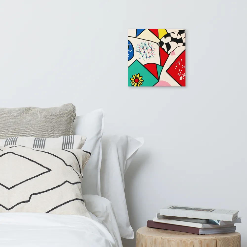 Joyful Geometry: A Playful Dance of Shapes and Colors | Canvas | 12″×12″