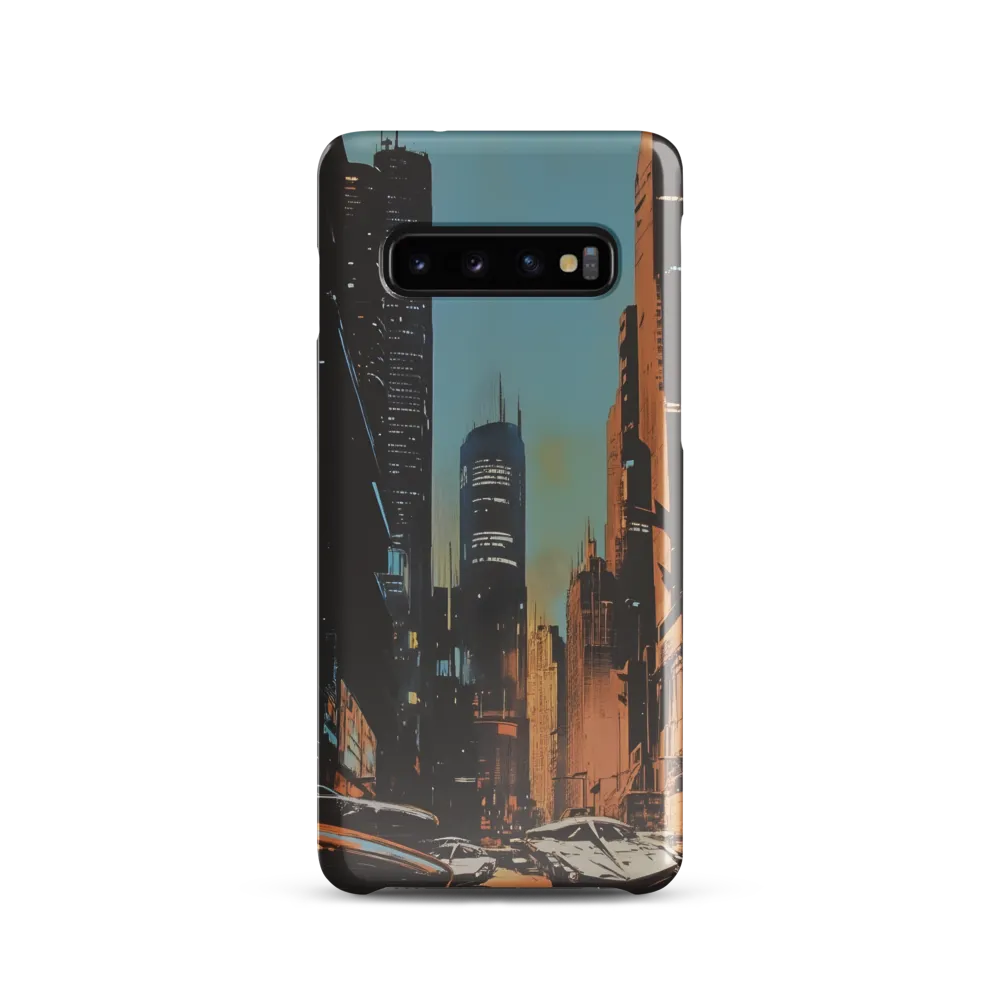 Futuristic Cityscape in Blue and Orange