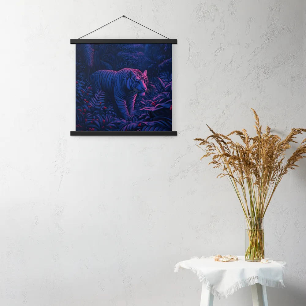 Mystic Prowler: The White Tiger in the Jungle | Poster With Black Wood Hanger | 18″×18″