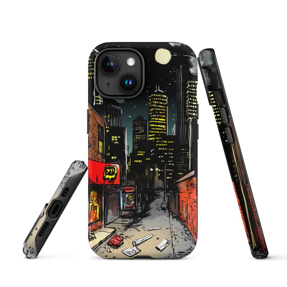 Nocturnal Cityscape: The Hidden Alley | Phone Case |  15 | Tough Case | Matte