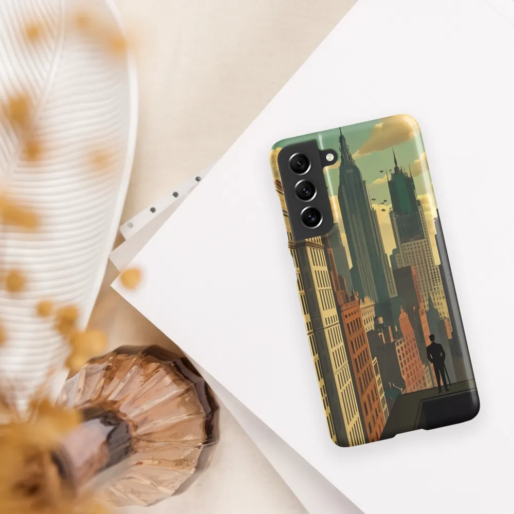 Urban Dreams: A Silhouette in Art Deco Cityscape