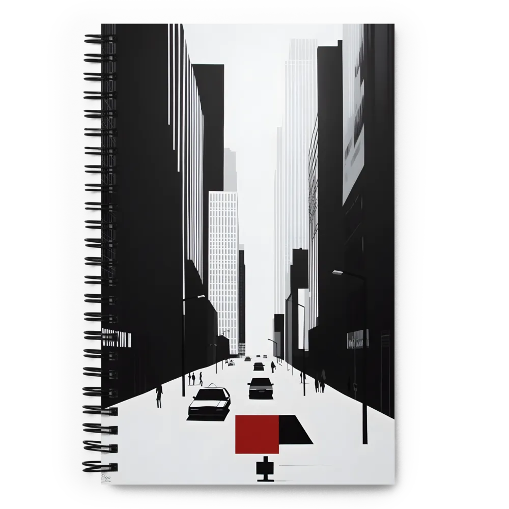 Urban Solitude: A Minimalistic Cityscape | Spiral Notebook