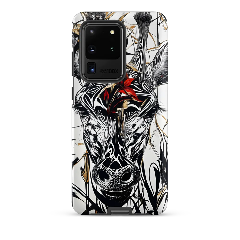 Floral Elegance: The Giraffe's Portrait