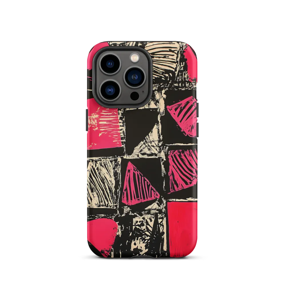 Geometric Symphony in Pink and Black