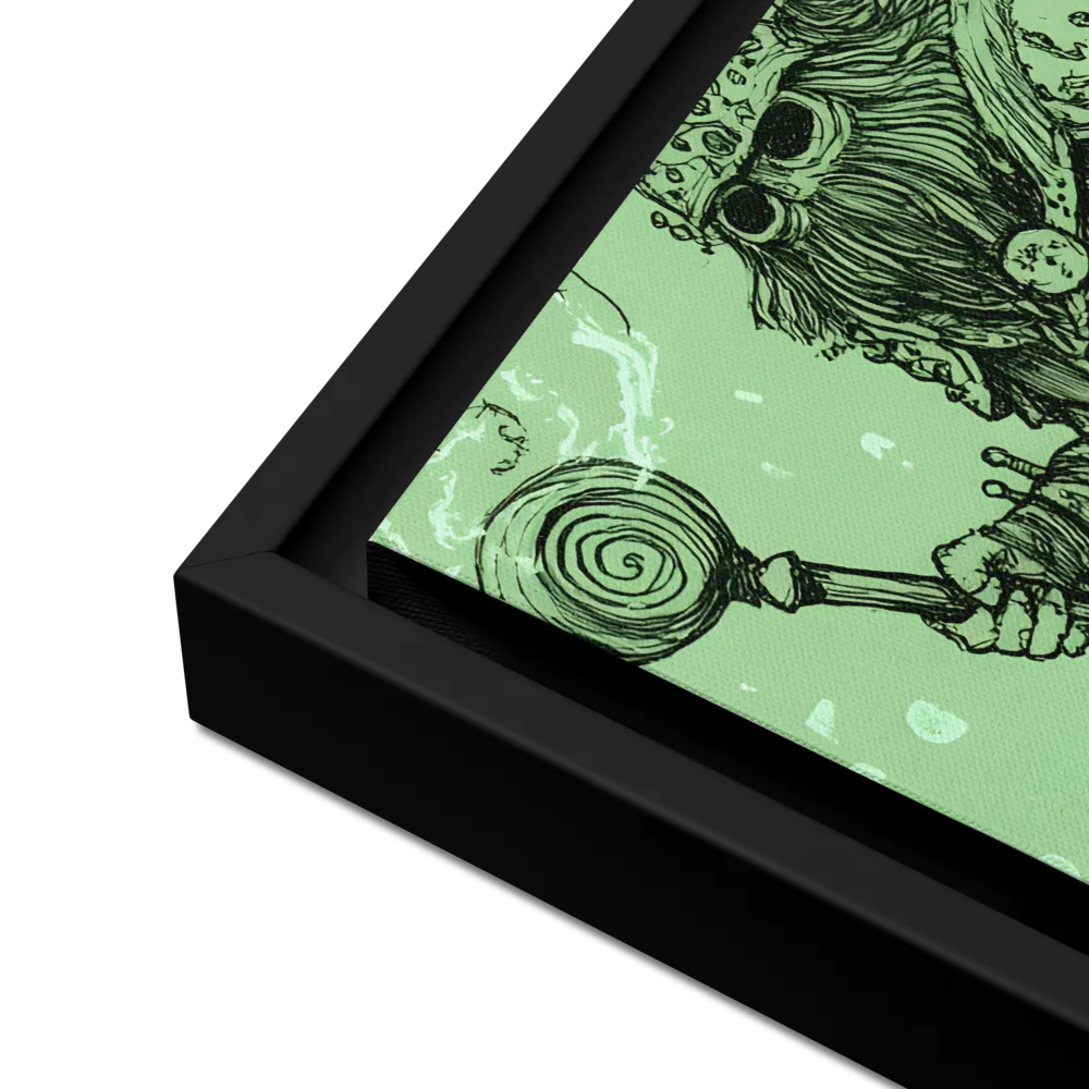 The Enigmatic Wizard | Canvas with Black Frame | 12″×16″