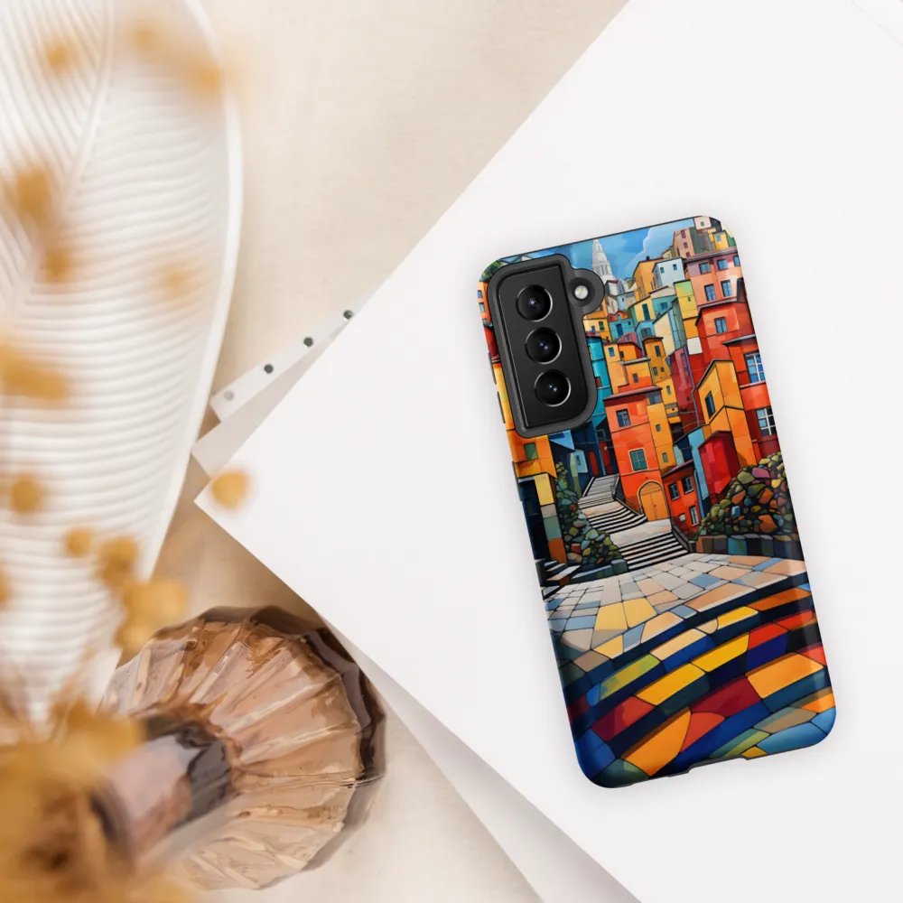 Vibrant Village: A Cubist Journey