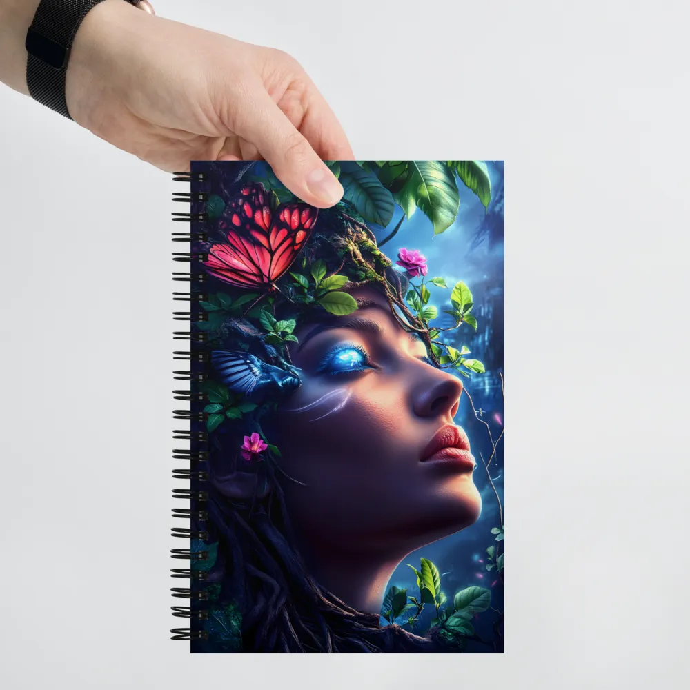 Nature's Enchantment: A Surreal Portrait | Spiral Notebook