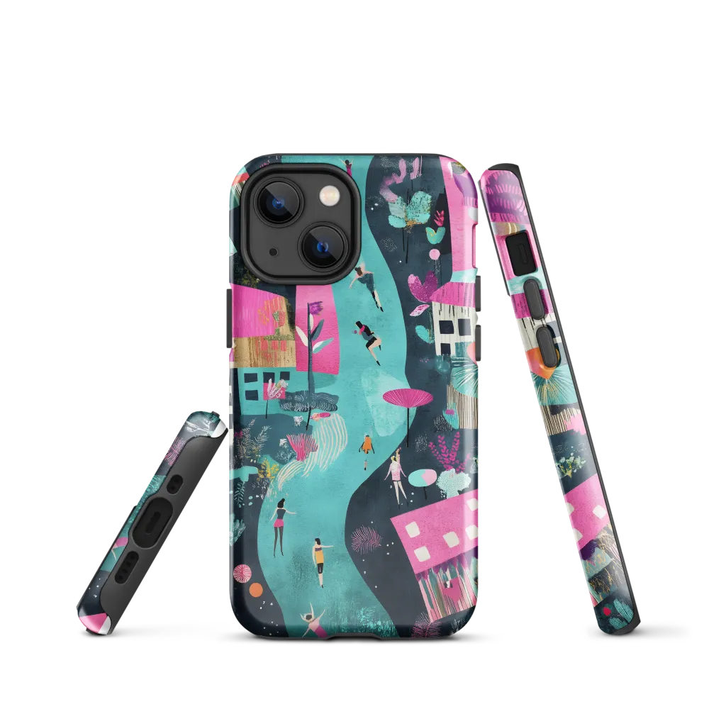 Whimsical Journey Through a Vibrant Landscape | Phone Case |  13 mini | Tough Case | Glossy