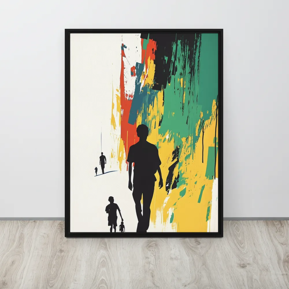 Journey of Silhouettes | Canvas with Black Frame | 24″×32″
