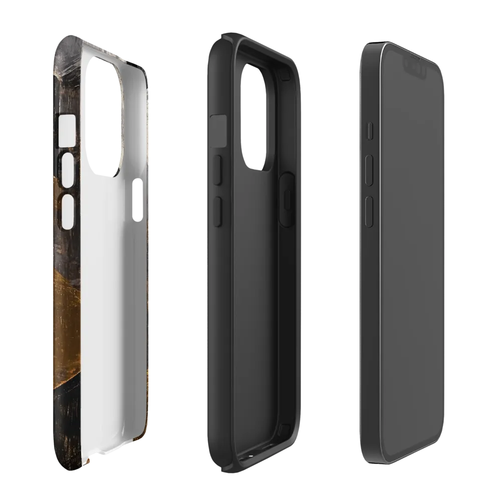Geometric Harmony in Gold and Black | Phone Case |  13 Pro | Tough Case | Matte