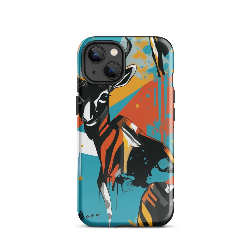 Dynamic Antelope in Vivid Abstract