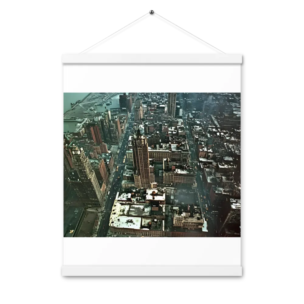 Aerial Symphony of Urban Life | Poster With White Wood Hanger | 16″×20″