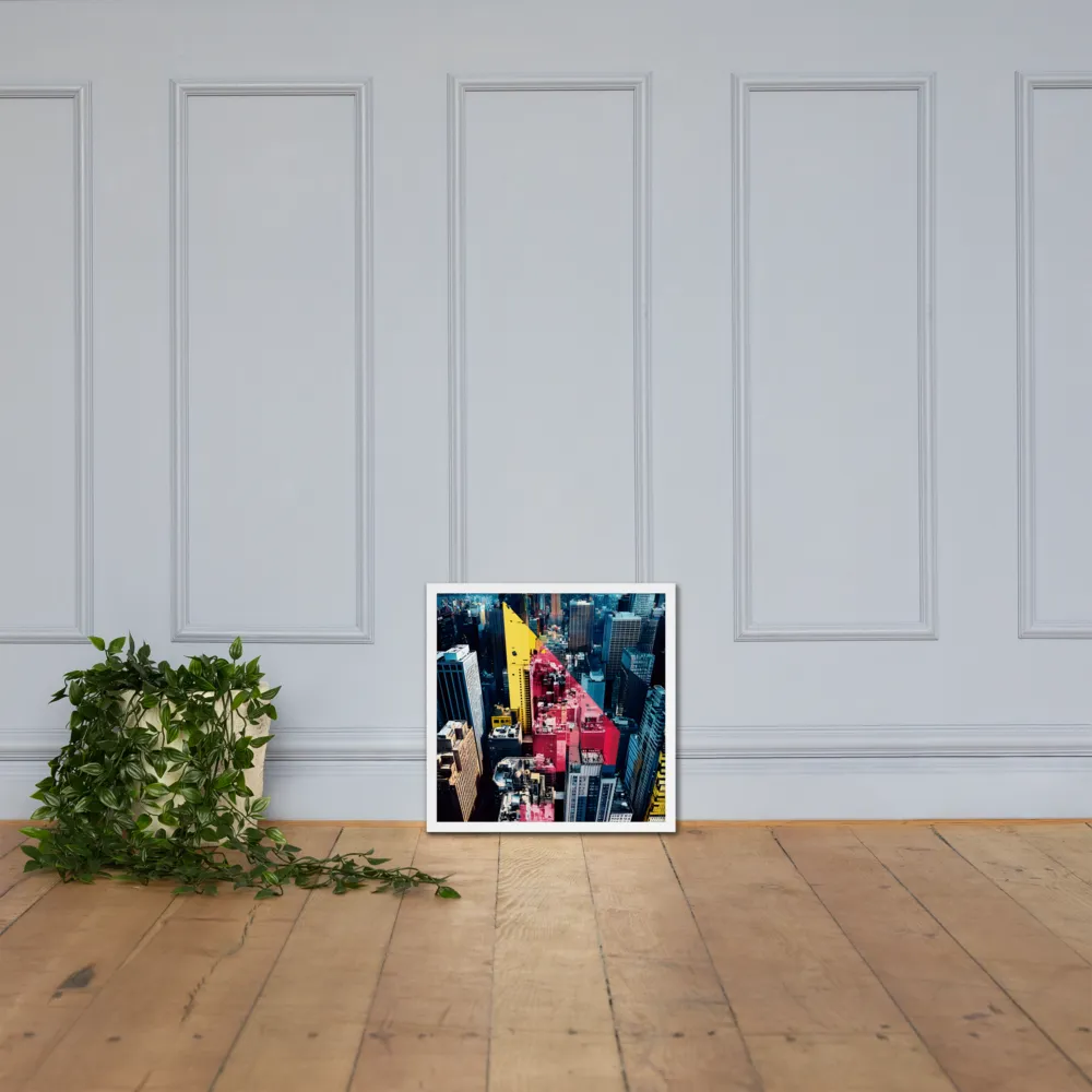 Dynamic Urban Symphony | Poster with White Frame | 18″×18″