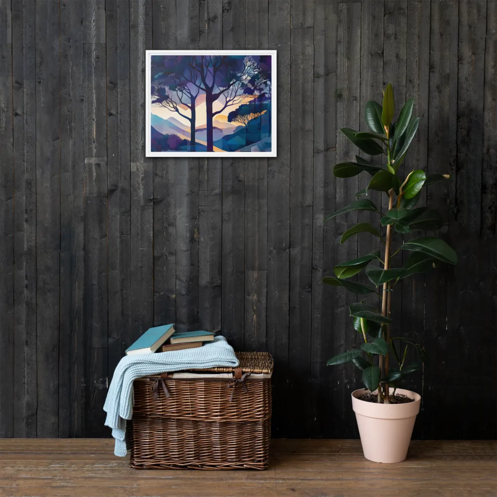 Tranquil Geometry: A Journey Through Color | Canvas with White Frame | 16″×20″