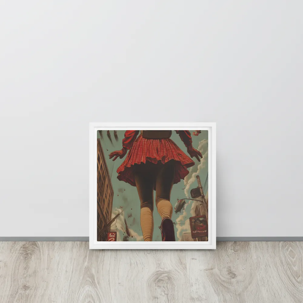 Flight of the Urban Dreamer | Canvas with White Frame | 12″×12″