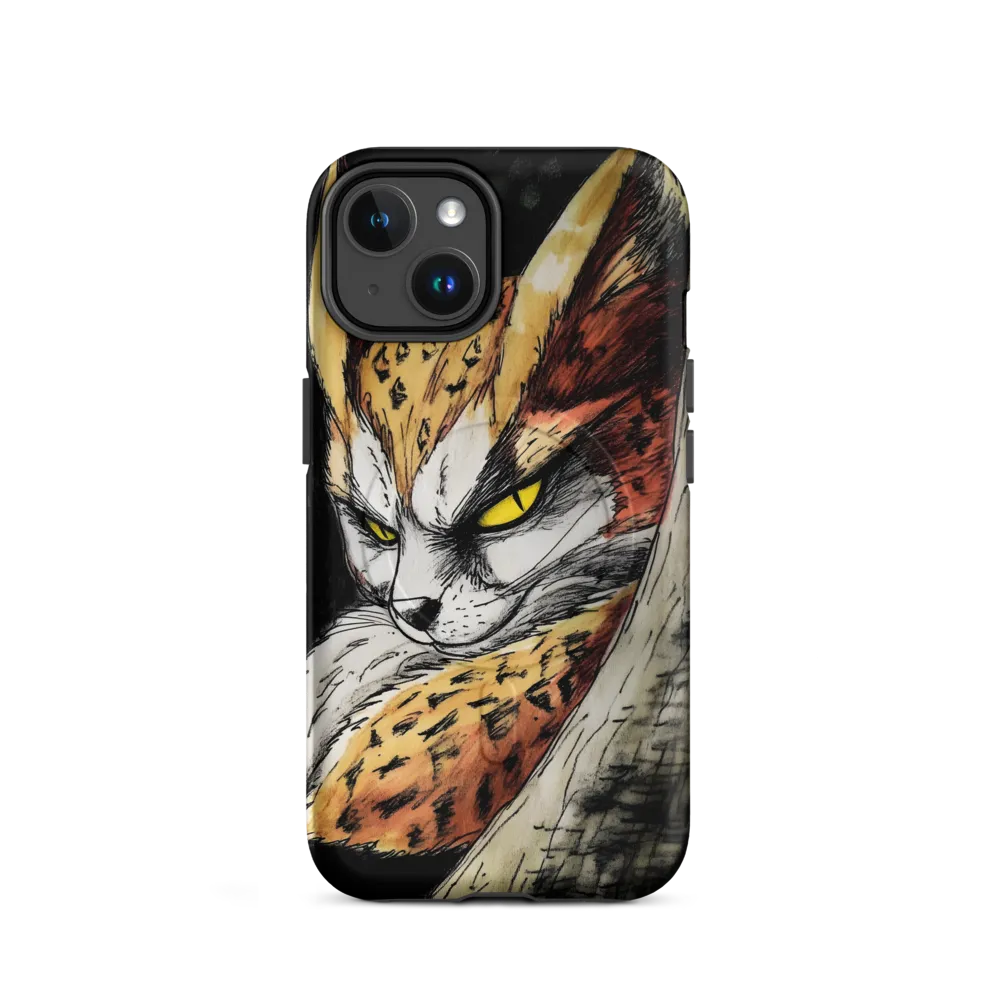 Fierce Gaze of the Wild Cat | Phone Case |  14 | MagSafe® Tough Case | Matte