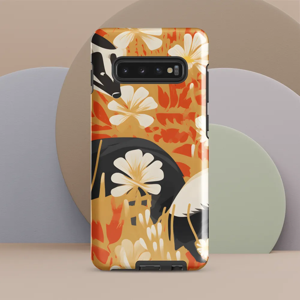 Whimsical Badgers in Bloom