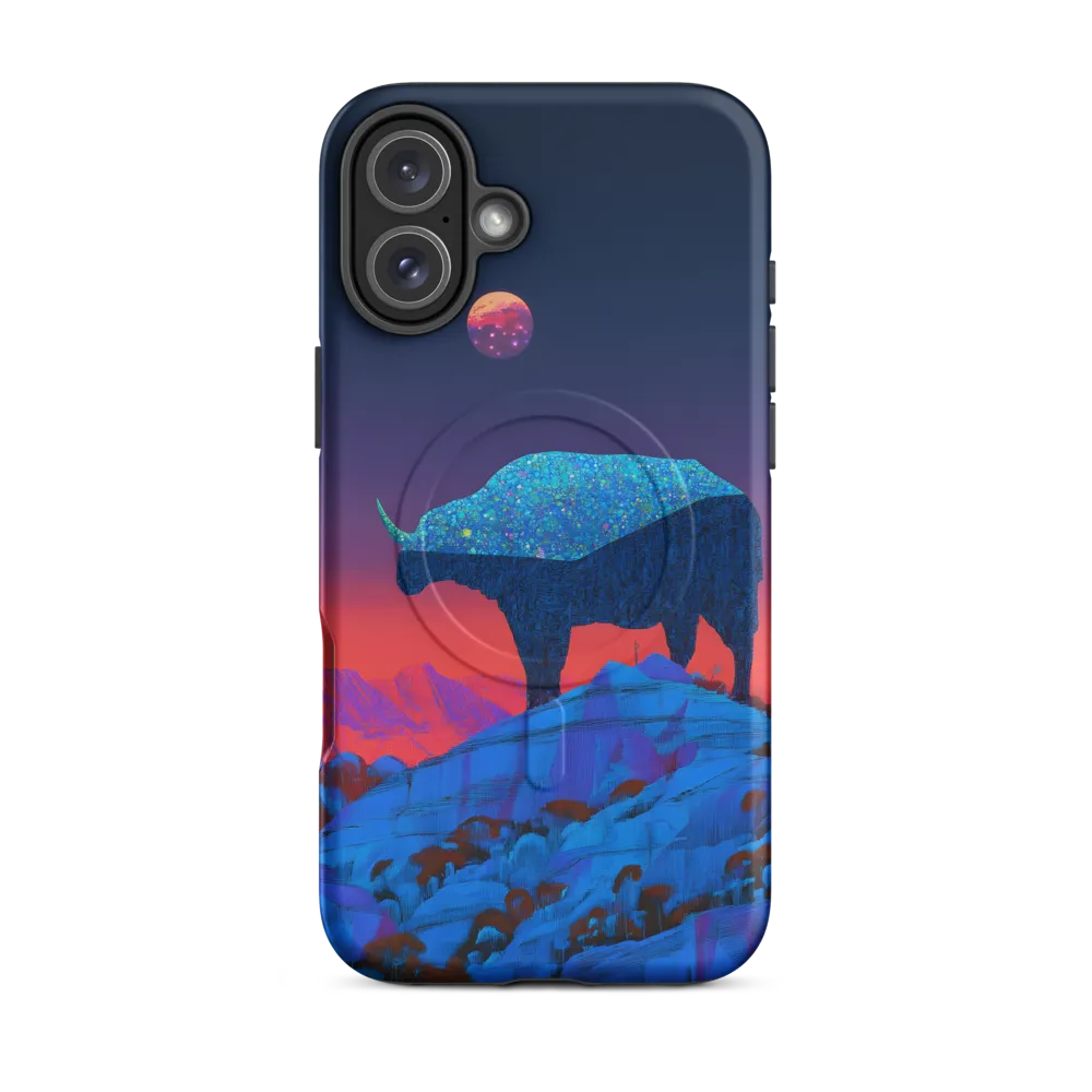 Luminous Bison Under a Celestial Sky