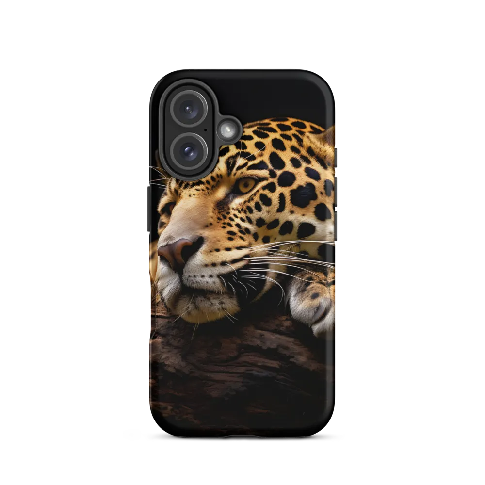 Tranquil Majesty: The Resting Leopard | Phone Case |  16 | Tough Case | Matte