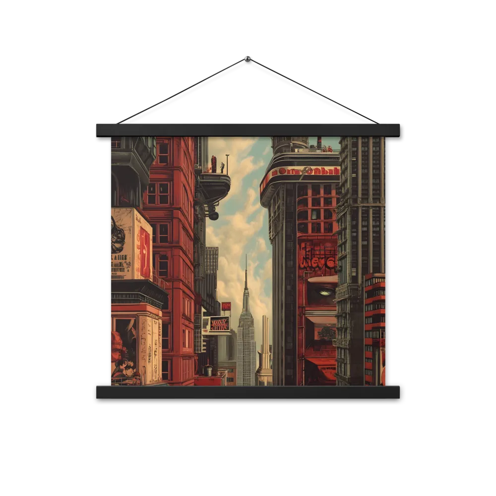 A Glimpse of Tomorrow: Urban Ambition | Poster With Black Wood Hanger | 18″×18″