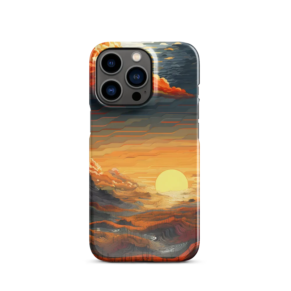 Ethereal Sunset: A Serene Landscape in Flowing Forms | Phone Case |  13 Pro | Snap Case | Glossy