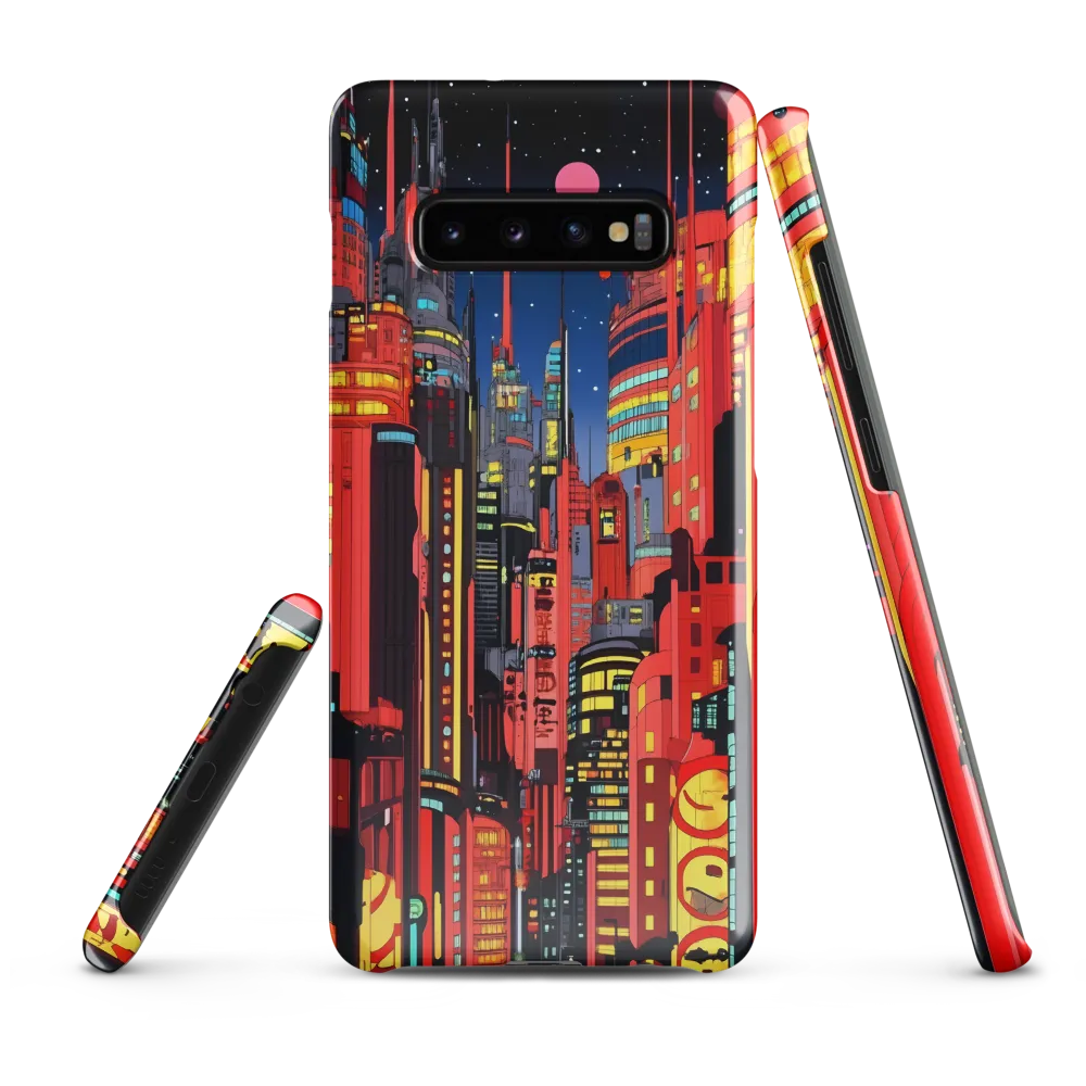 Neon Dreams: A Cyberpunk Cityscape | Phone Case |  S10 Plus | Snap Case | Glossy